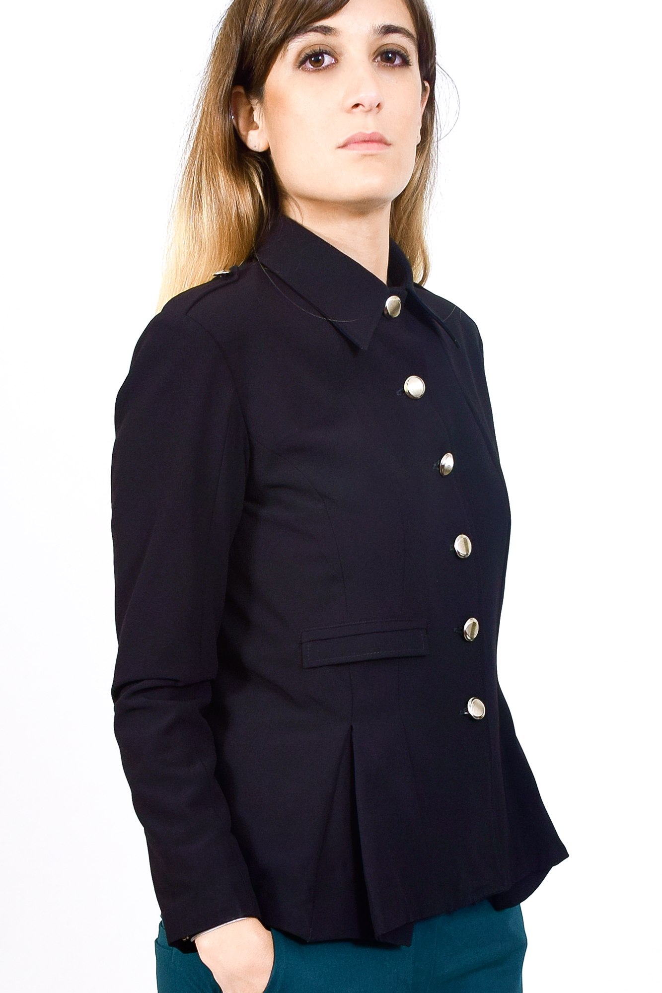 Chaqueta de crepe peplum TOSHIRO