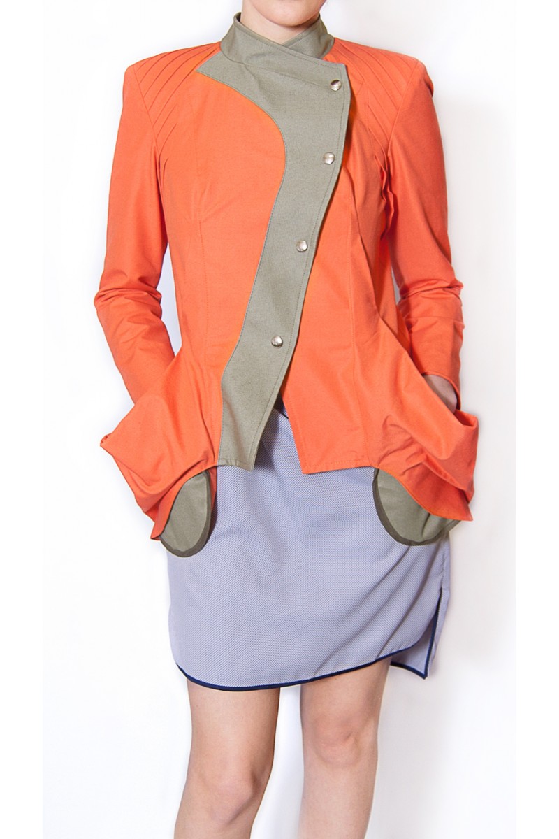 Chaqueta parka impermeable Bicicleta. naranja
