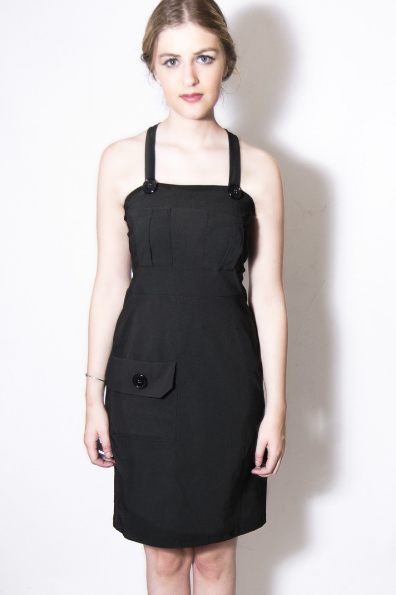 Vestido stretch palabra de honor. Miércoles